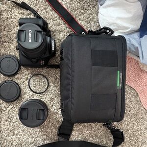 Canon EOS Rebel T7 Camera  with 2 Lenses and bag
